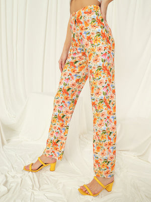 TANDUL  Women Regular Fit Multicolor Lycra Blend Trousers
