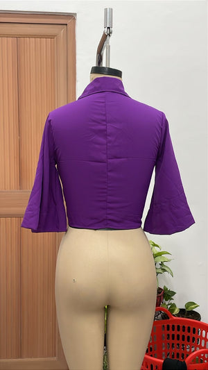 TANDUL Women Elegant Purple Stylish Shirt