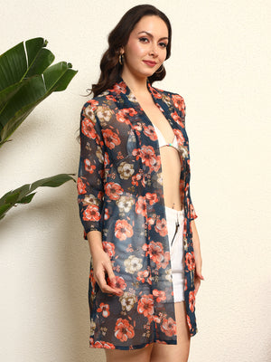 TANDUL Women Floral Printed Georgette Shrug