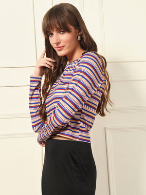 Casual Regular Sleeves Printed Women Multicolor Top