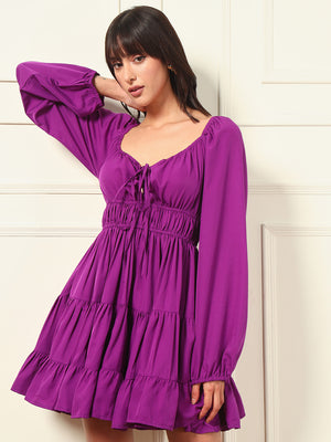 TANDUL Women Purple Flared Dress