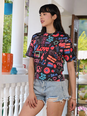 TANDUL Women Printed T-shirt