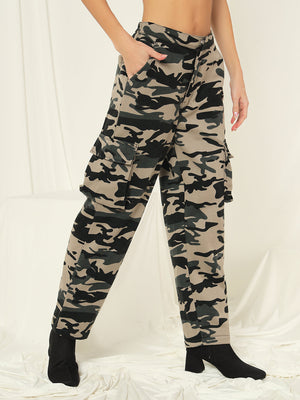 TANDUL  Women Regular Fit Khaki Lycra Blend Trousers