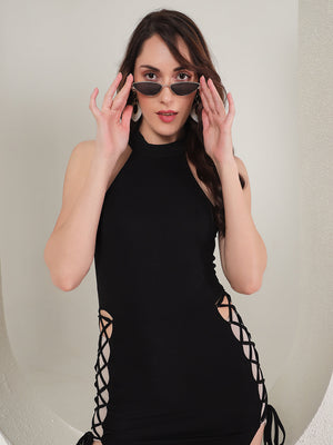 TANDUL  Women Bodycon Black Dress