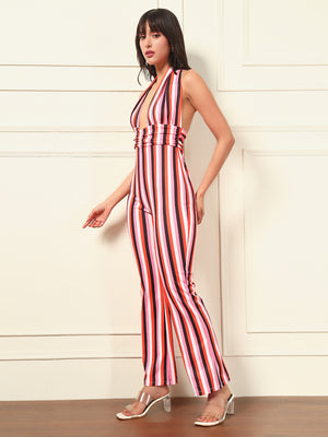 TANDUL Multicolor Striped Printed Jumpsuit