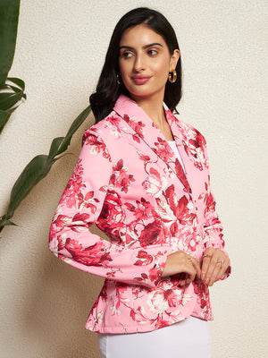 TANDUL Women Pink Floral Printed Blazer
