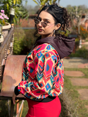 TANDUL Women Multicolor Printed Jacket with Hood
