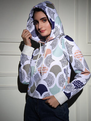 TANDUL  Women Full Sleeve Printed Hooded Sweatshirt