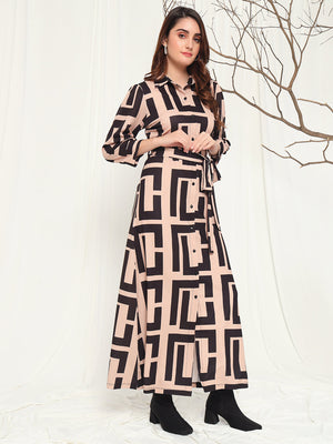 TANDUL  Women Gown Brown Dress