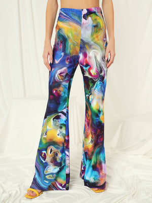 TANDUL  Women Regular Fit Multicolor Lycra Blend Trousers