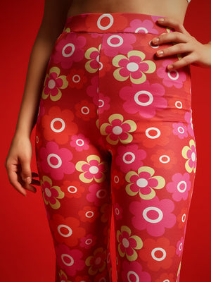 TANDUL  Women Regular Fit Red Lycra Blend Trousers
