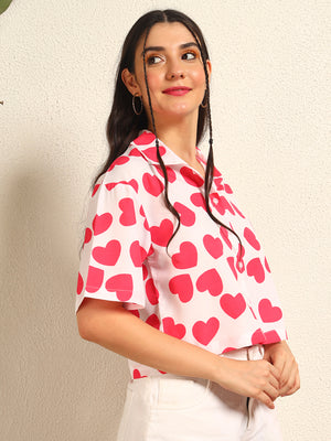 TANDUL Women Heart Printed Shirt