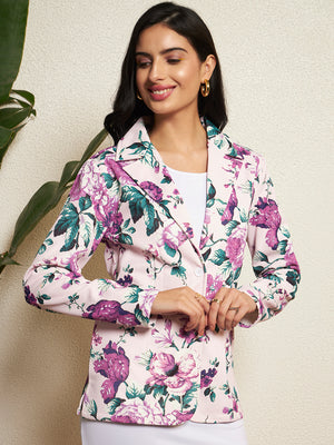 TANDUL Women Multicolor Floral Printed Blazer
