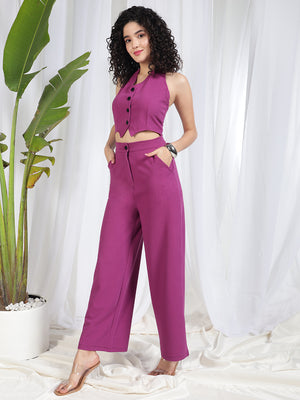 TANDUL Women Regular Fit Solid Purple Jumpsuit