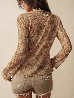 TANDUL  Women Comfort Fit Fit Printed Slim Collar Casual Shirt