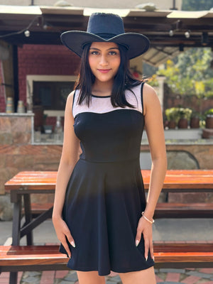 TANDUL Women Black and White Dress