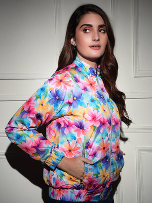 TANDUL  Women Floral Print Puffer Jacket