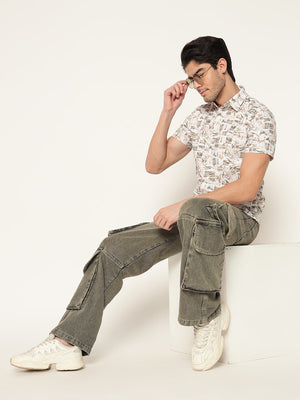 TANDUL  Men Regular Fit Printed Spread Collar Casual Shirt