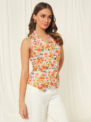 TANDUL  Floral Print Women Waistcoat