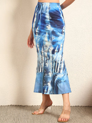 TANDUL Women Stunning Blue Skirt