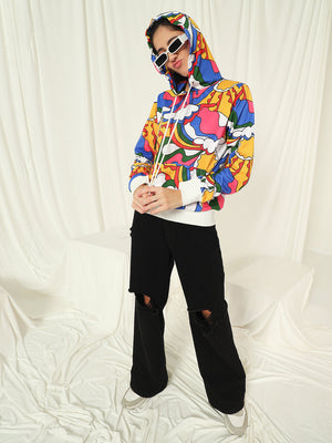 TANDUL  Women Full Sleeve Printed Hooded Sweatshirt
