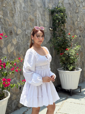 TANDUL Women White  Solid Flared Dress