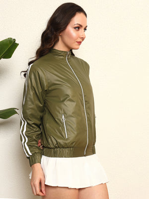 TANDUL Women Stylish Green Puffer Jacket