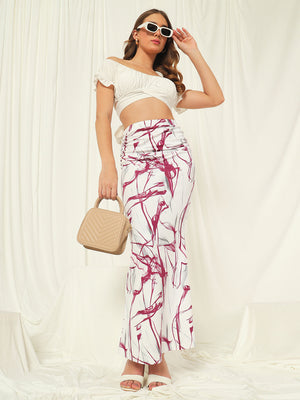 TANDUL  Women Printed Regular White Skirt