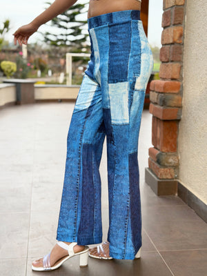 TANDUL Women Regular Fit Light Blue Lycra Blend Trousers
