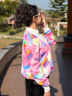 TANDUL Women Vibrant Pink Sweatshirt