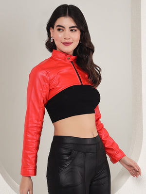 TANDUL  Women Solid Leather Jacket