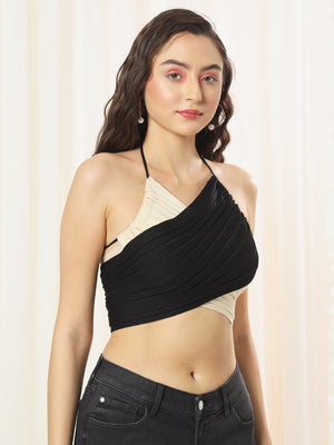 TANDUL  Casual Sleeveless Solid Women Black Top