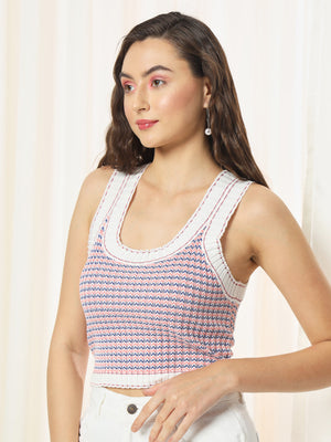 TANDUL  Casual Sleeveless Printed Women Multicolor Top