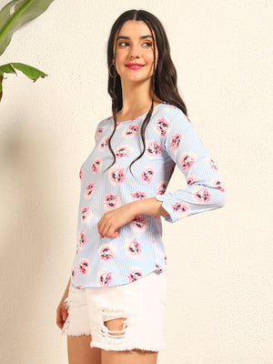 TANDUL  Casual Regular Sleeves Floral Print Women Multicolor Top