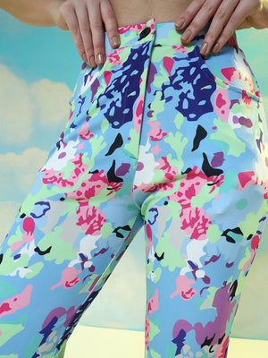 TANDUL  Women Regular Fit Light Blue Lycra Blend Trousers