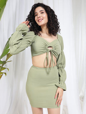 TANDUL Women Co-ords Green Dress