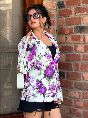 TANDUL Women Multicolor Floral Printed Blazer