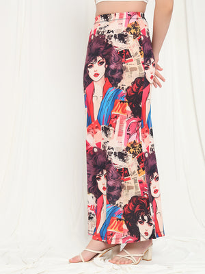 TANDUL  Women Printed Straight Multicolor Skirt