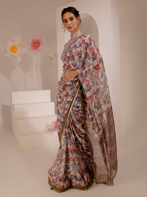 ELTIRE Exquisite Printed Bollywood Style Georgette Sari