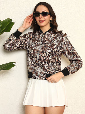 TANDUL Women Stylish Animal Patterned Jacket