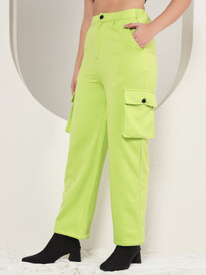 TANDUL  Women Regular Fit Green Lycra Blend Trousers