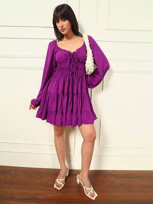 TANDUL Women Purple Flared Dress
