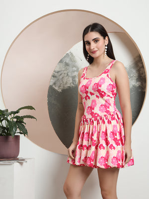 TANDUL Women Floral Printed Bubble Hem Dress