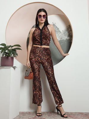 TANDUL Women Animal Printed Velvet Co-ord Set