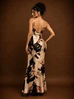 TANDUL Women Floral Print Bodycon Maxi Dress