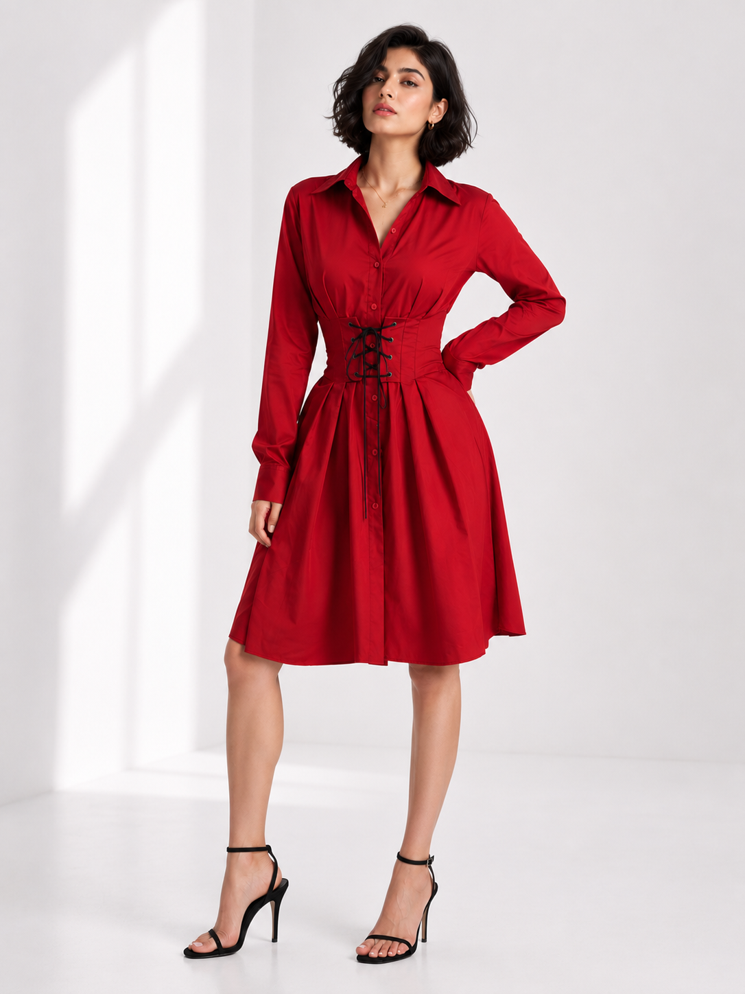 TANDUL Women Stunning Red Detailed Dress