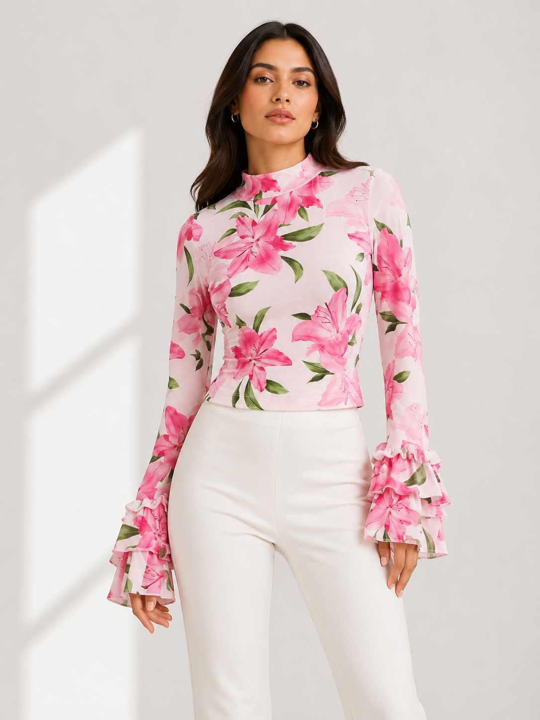 TANDUL Women Chatrming Pink Pink Floral Top