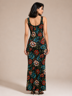 TANDUL Women Exquisite Floral Bodycon Dress