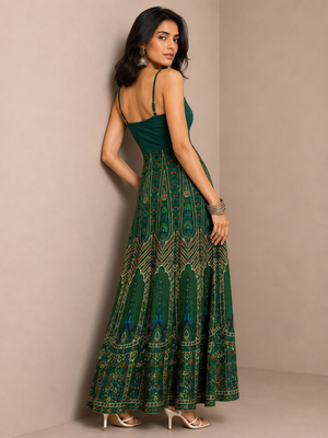 TANDUL Women Stunning Green Printed Dress