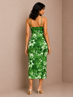 TANDUL Women Pretty Green Floral Bodycon Dress